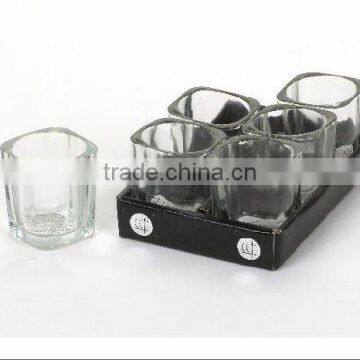 square shaped votive glass candle holder