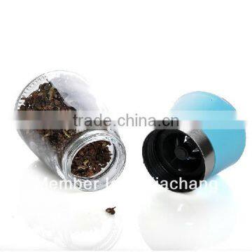 Manual Slender Glass Spice Grinder Jars With Black Lid photo-4