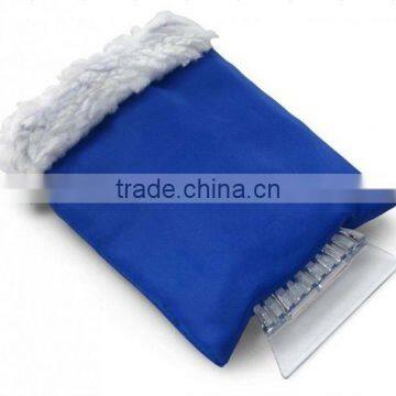 car cleaning plastic oxford cloth ice scraper with glove (RSAA-12)