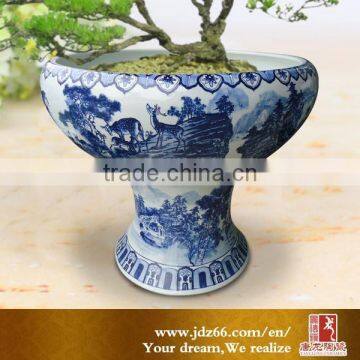 New year gift excellent quality blue and white porcelain bonsai chinese potsfor garden decoration