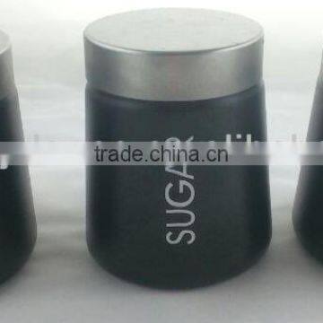 Stainless Steel Lip Set 3 Pcs Tea Coffee Sugar Canisters photo-3