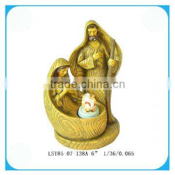 45mm polyresin family christian snow globe