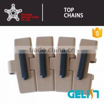HF820 Simple Hinged Plactic Side Flexing Flat Top Chain/rubber Top Conveyor Chains With Rubber Blanket photo-3