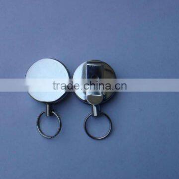 Retractable Metal badge reel with 1m steel rope