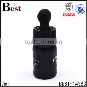 cosmetic packaging 7ml screen printing children proof big dropper bottle perfume matt black glass perfume bottle china