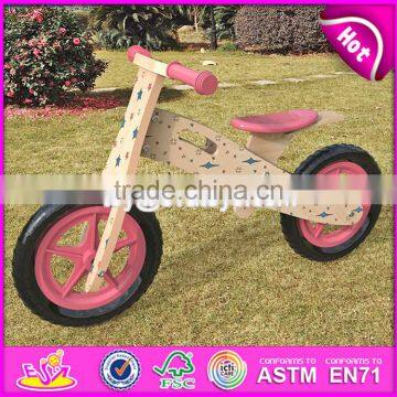 2017 Best design original work lovely wooden balance bicycles for kids W16C177