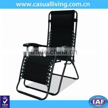 New Zero Gravity Chairs Lounge Patio Chairs Outdoor Yard Beach - black