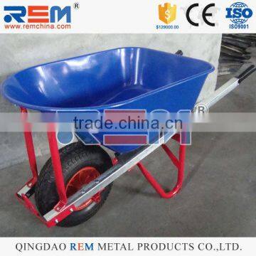 100L Steel Tray Steel Handle Wheelbarrow Blue