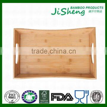 Hot sell top quality bamboo serving tray with handles: serve food, coffee or tea, or use as a party platter