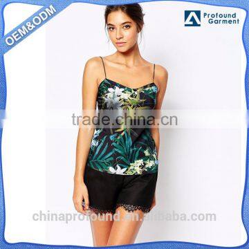 fashion singlet cami clothing custom printed polyester seamless tank top sublimation fancy camisole top womens