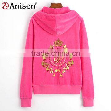 Oem Service Custom Women Hoodies Sports Suit Coat