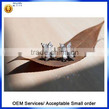 Wholesale 925 Sterling Silver Earring, Women Stud Earrings, White Cubic Zirconia Iced Flower Stud Earring photo-4