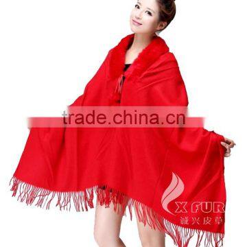 CX-B-P-34 Chinese Hot Sale Women Autumn Winter Wool & Cashmere Pashmina Scarf photo-2