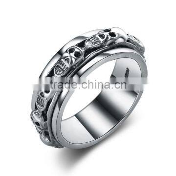 Fashion Jewelry Brass / S925 Cool Punk Retro Style Personalized Devil Skull Ring for Men
