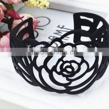 Preety black rose hollow jewelry bangles for girls