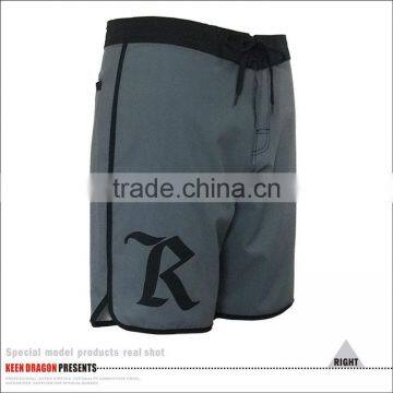 Custom Logo Grey Board Shorts With Black Binding Cheap Mens Beachwear photo-4