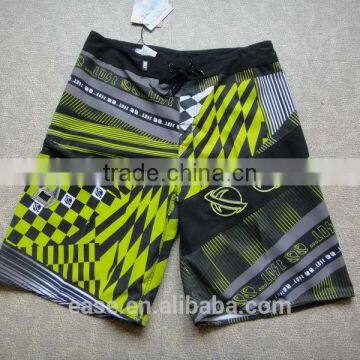 Mixcolor Grey/yellow Elasticated 100% Polyamide Breathable Men Sports Shorts photo-2