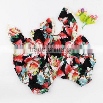 Baby Flower Printed Romper 100% Cotton Summer Clothes Baby Rompers