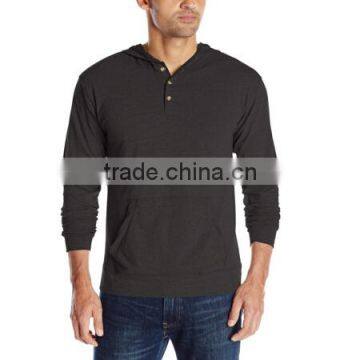 New Style Design Custom Cotton Spandex Solid Color Long Sleeve Hoodie for Men photo-5