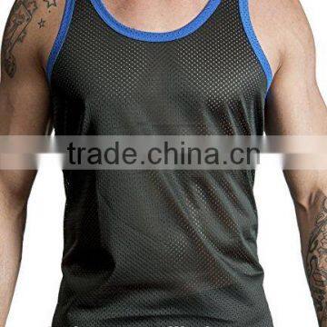 Custom Mens Polyester Mesh Sport Gym Tank Top photo-4