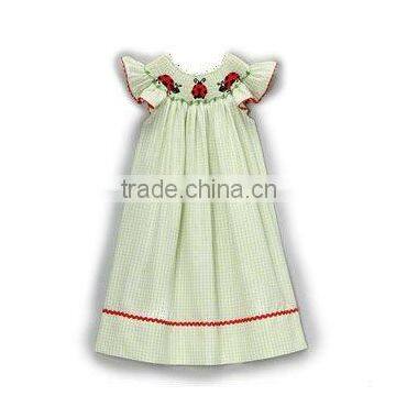 Green Ladybug Angel-Bishop Dress