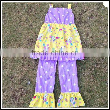 Easter Festival Spring Girl Ruffle Set Baby Girl Easter Rabbit Printed and Pink Arrow Style Fashion Boutique Girl Dress Clothing photo-3