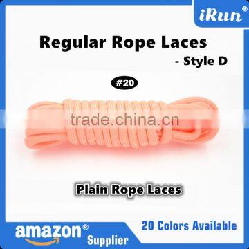 Neon Orange Color Polyester Rope Lace - Round Yeezy Laces Regular Plain Rope Lace - Street Style Customized Length Rope Bootlace