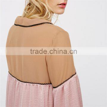 2017 OEM Spring Silky Sheer Femme Scalloped Trim Sleep Shirt photo-4