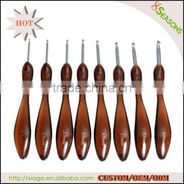 Wholesale 8pcs 2.50-6.0mm Curved Plastic Handle Crochet Hook Set