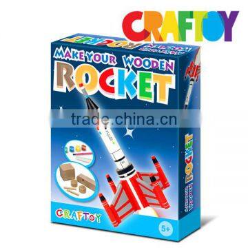 Arts & Crafts Kit Wooden Toys Color Your Tall Wooden Rocket