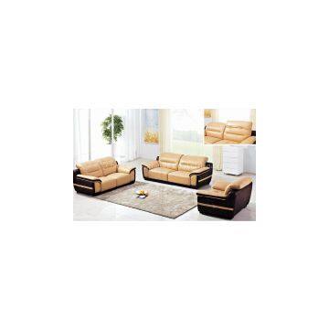 LBZ-3806# Yellow Leather Sectional Sofa 123 Living Room Leather Sofas