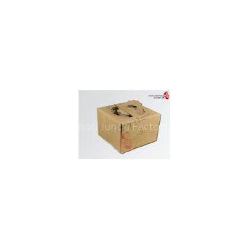 Square Cardboard Cake Boxes With Handle Recycle Kraft Paper Cake Box