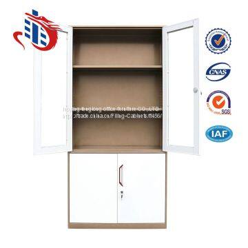 Modern Office 4 Glass Swing Door Metal File Cabinets photo-3