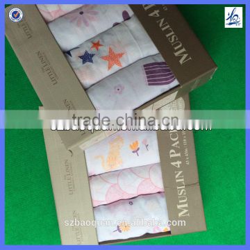 Top quality 100% cotton muslin swaddle blanket in box