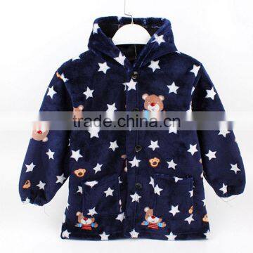 Beautiful print reversible hoodies warm in winter flannel fleece