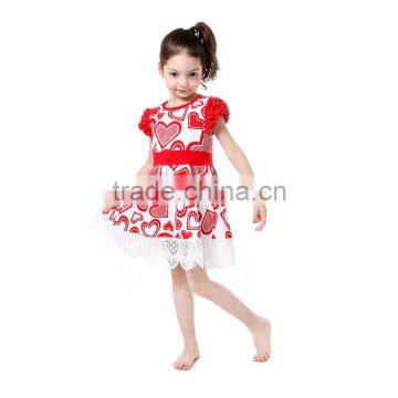 Valentine's Day Wear Clothing Children Girl Loving Heart Dress