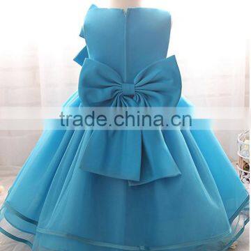 Lastest 1 Year Old Girls Birthday Dress Bow Tie Design Tulle Girls Party Dresses photo-4