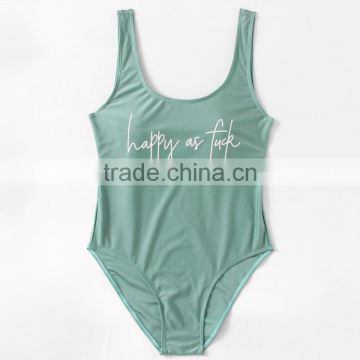 Manufacturers Swimwear Bikini Personal Slogan Custom One Piece High Cut Swimwear