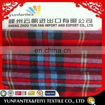 2016 fashion latest new Italy design pattern cheapest brushed yarn dyed check twill cotton flannel fabric