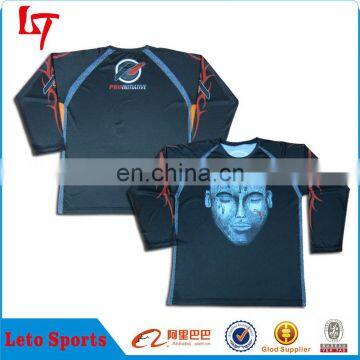 100% Polyester Sublimated Printing Lacrosse Jerseys With Long Sleeves