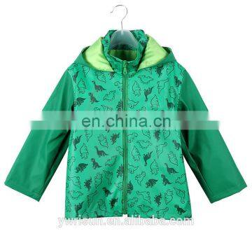 PUKR17004 New Design Kids White PU Rain Jacket For 2-10 Y