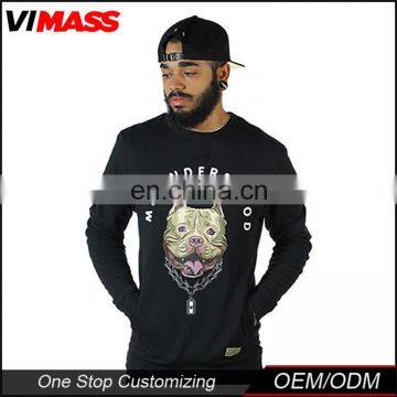 latest design black sweatshirt pullover sweatshirt without hood