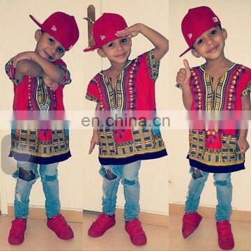 CH352 Wholesale Kids Clothing Fashion Design Traditional African Dashiki Shirt For Children