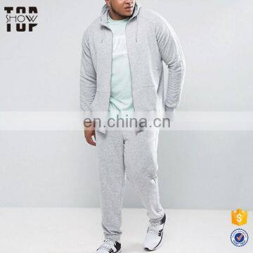 Wholesale drawstring hood plus size custom sport tracksuit men