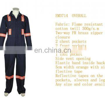 High quality mens navy blue fr safety coverall workwear clothing with OEKO certification