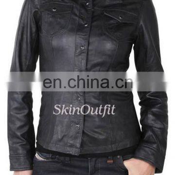 Fashion fitted leather jackets for women