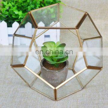 terrarium geometric glass terrarium wholesale gold plant vase