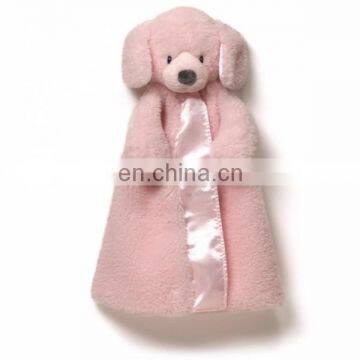 Fluffy dog pink blanket baby cleaning dorable toy