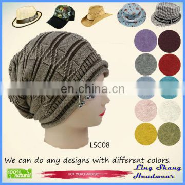 LSC08 Ningbo Lingshang 100% Cotton Hat in Fashion Winter beret hat