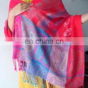 2015 new cashew viscose jacquard pashmina shawl 200*70cm